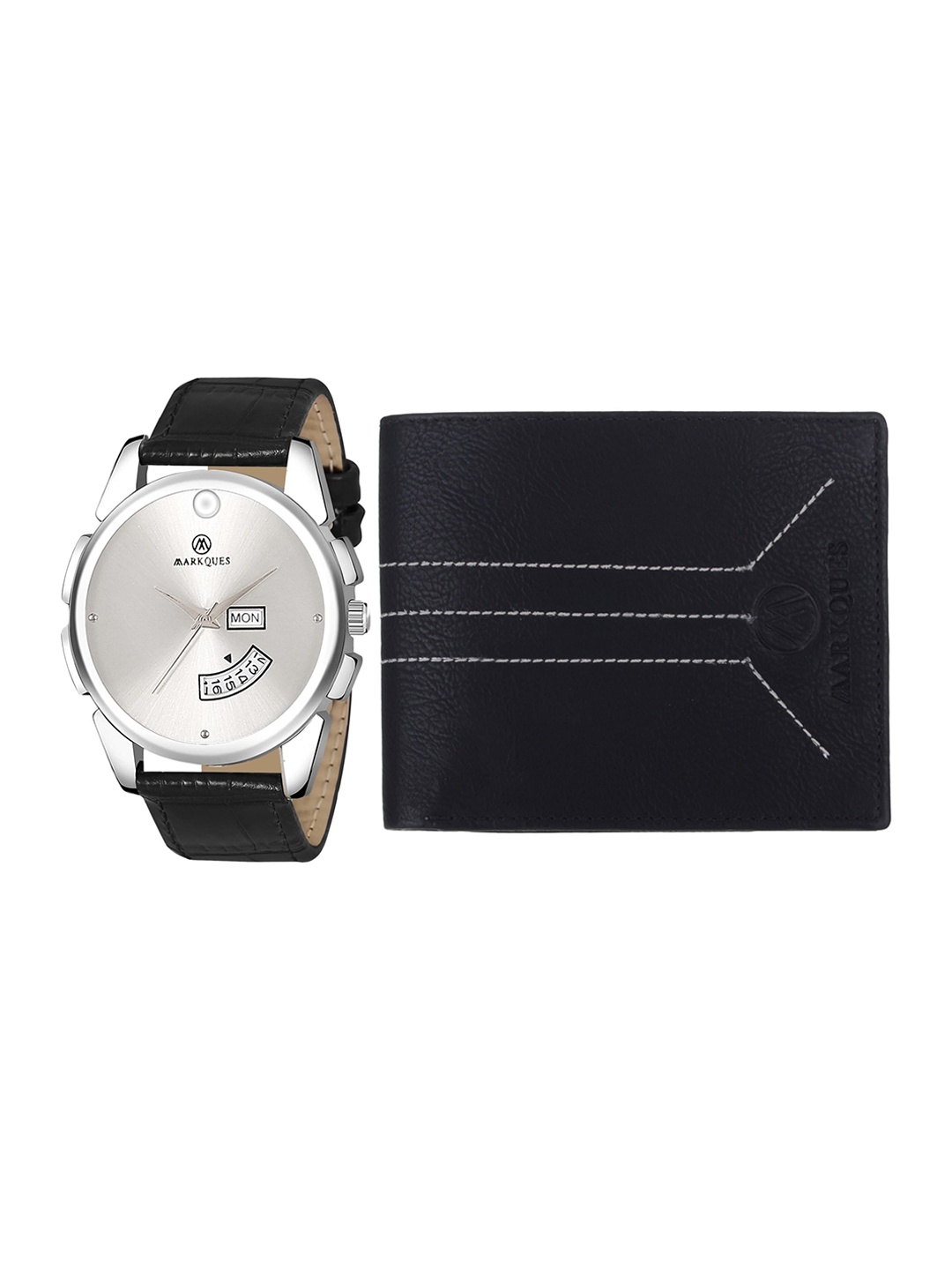 

MARKQUES Men Black Solid Leather Accessory Gift Set