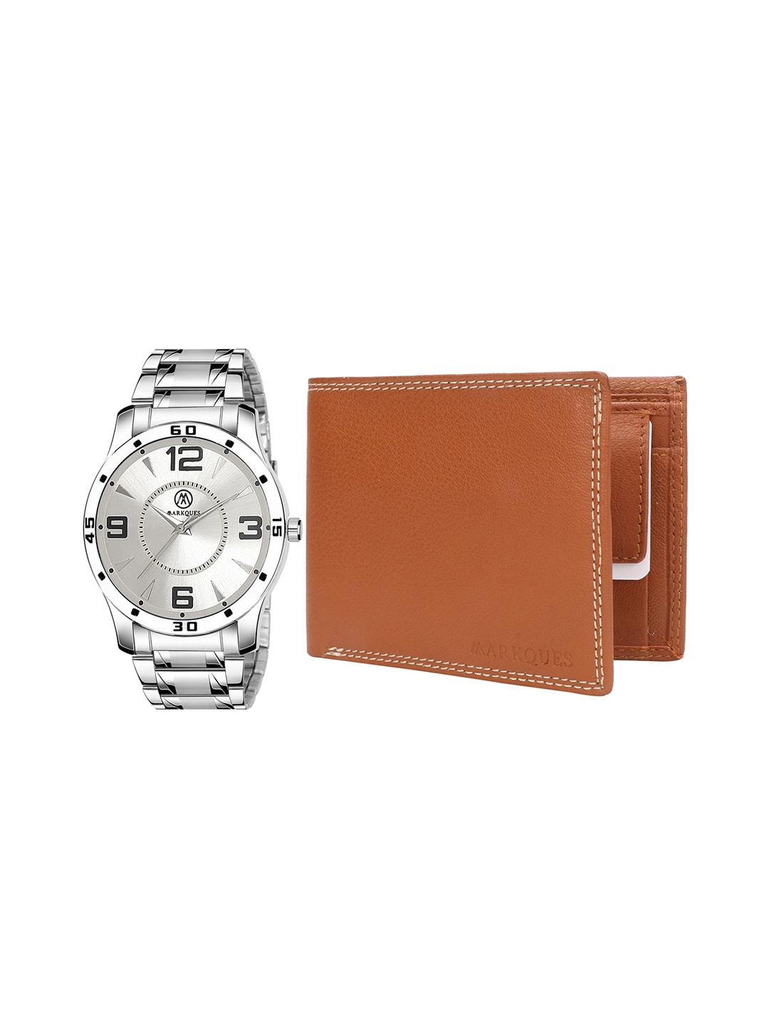 

MARKQUES Men Silver-Toned Solid Accessory Gift Set