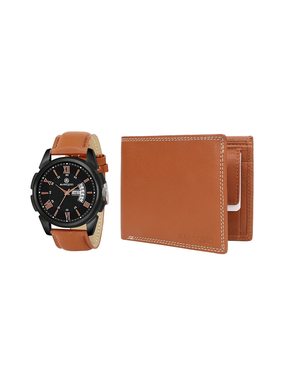 

MARKQUES Men Brown Leather Accessory Gift Set