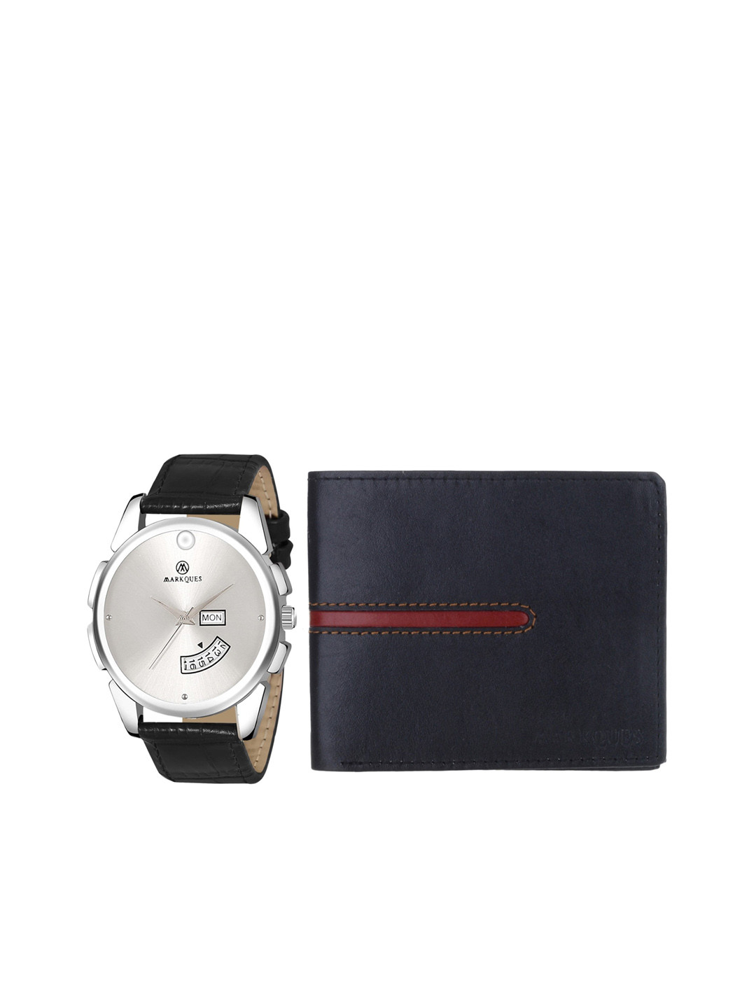 

MARKQUES Men Black Solid Leather Accessory Gift Set