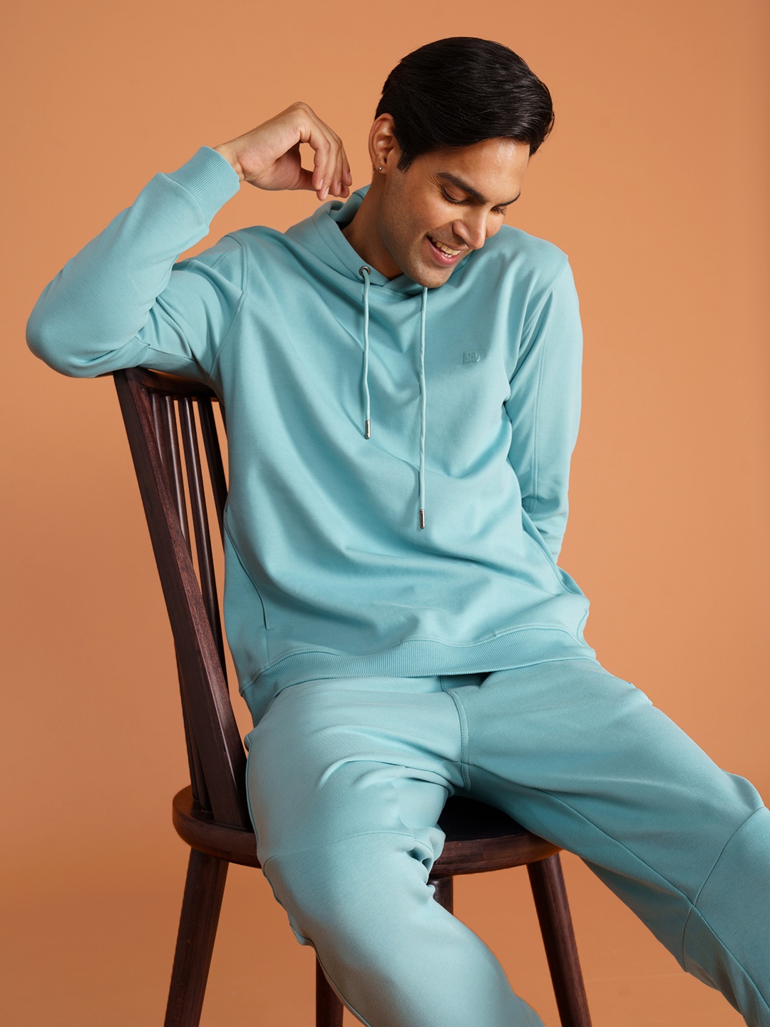 

DAMENSCH Men Statement Pullover Hoodie, Turquoise blue