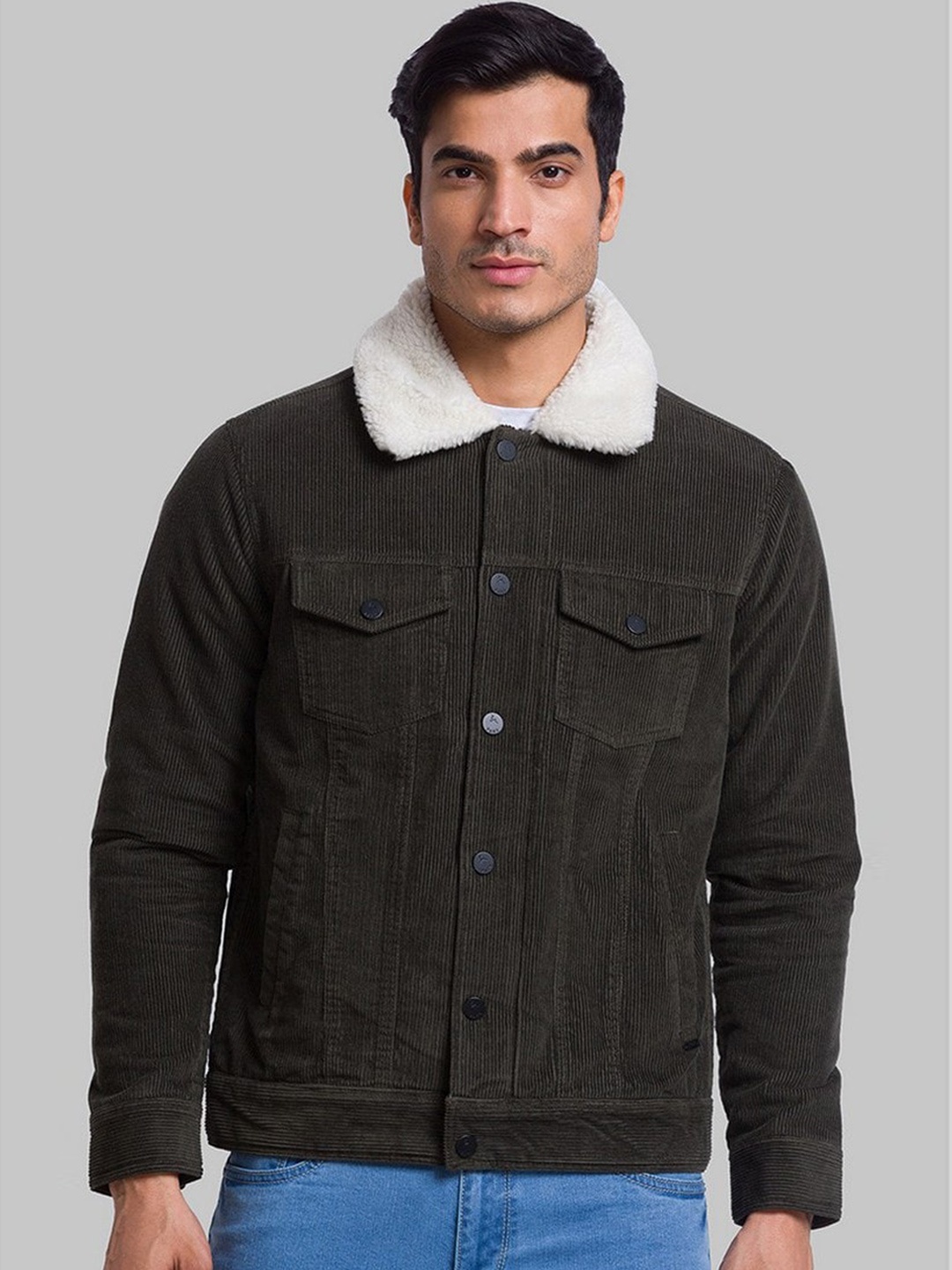 

Parx Men Green White Tailored Jacket
