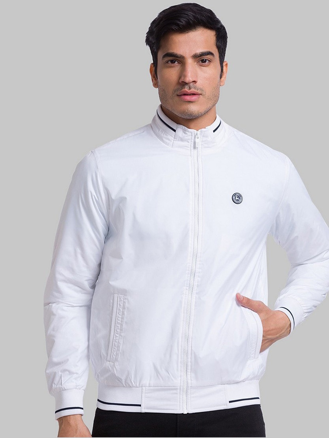 

Parx Men White Bomber Jacket