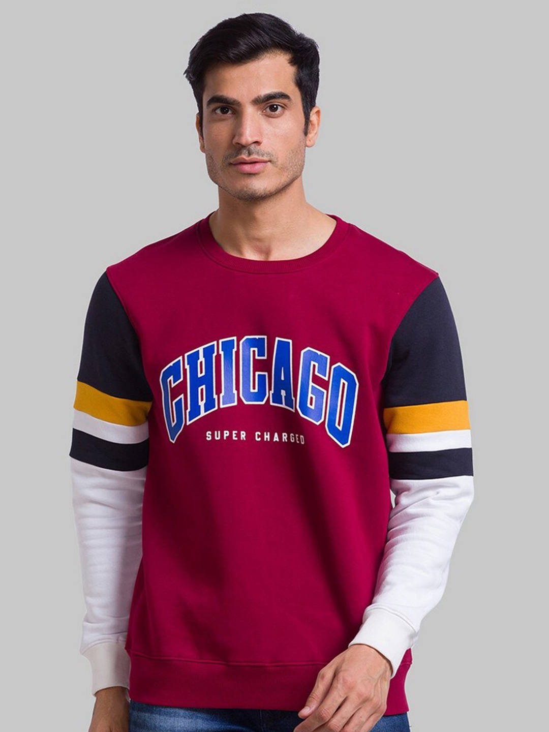 

Parx Men Red Printed Sweatshirt