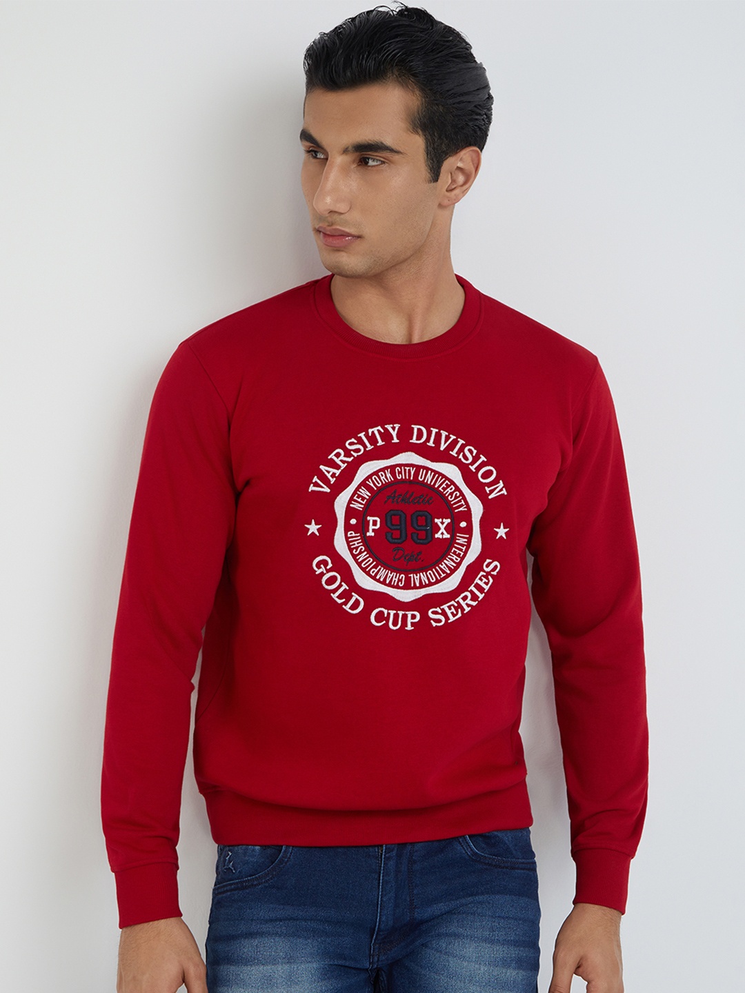 

Parx Men Red Printed Sweatshirt