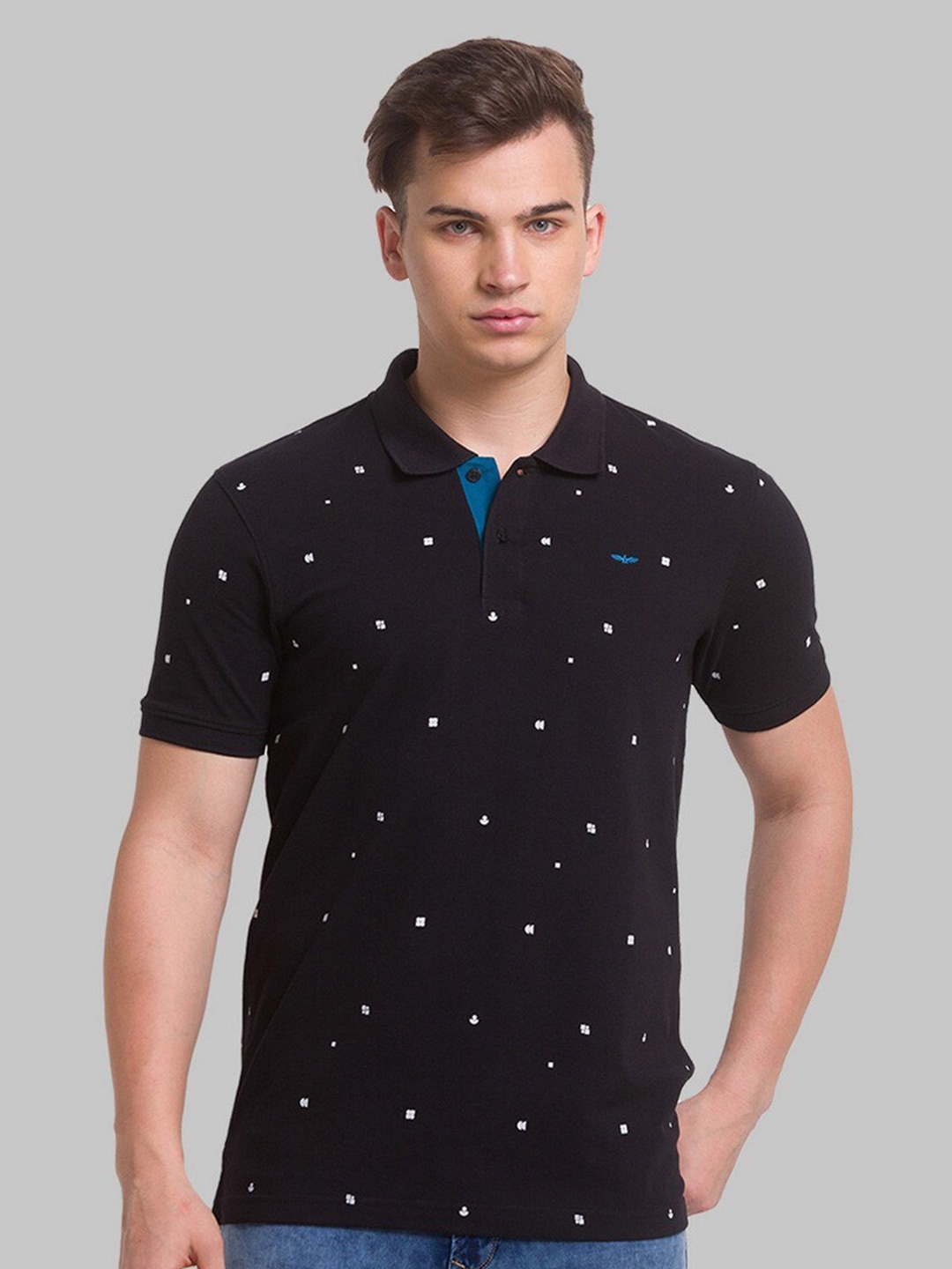 

Park Avenue Men Polo Collar Organic Cotton T-shirt, Black