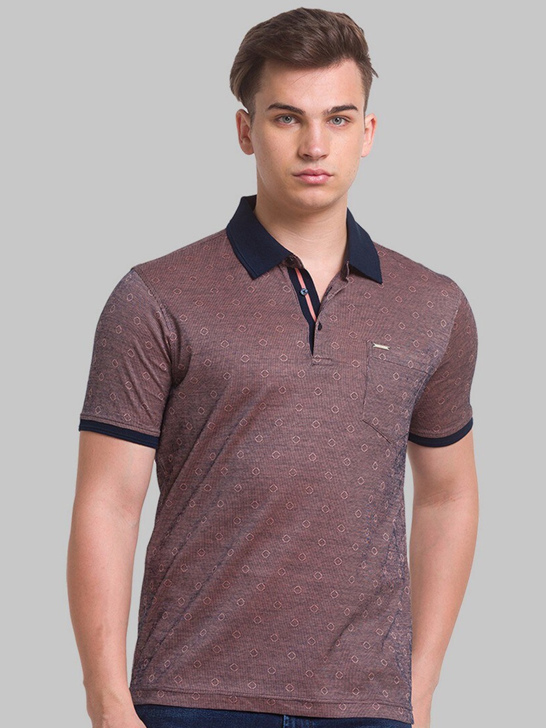 

Park Avenue Men Polo Collar Organic Cotton T-shirt, Red