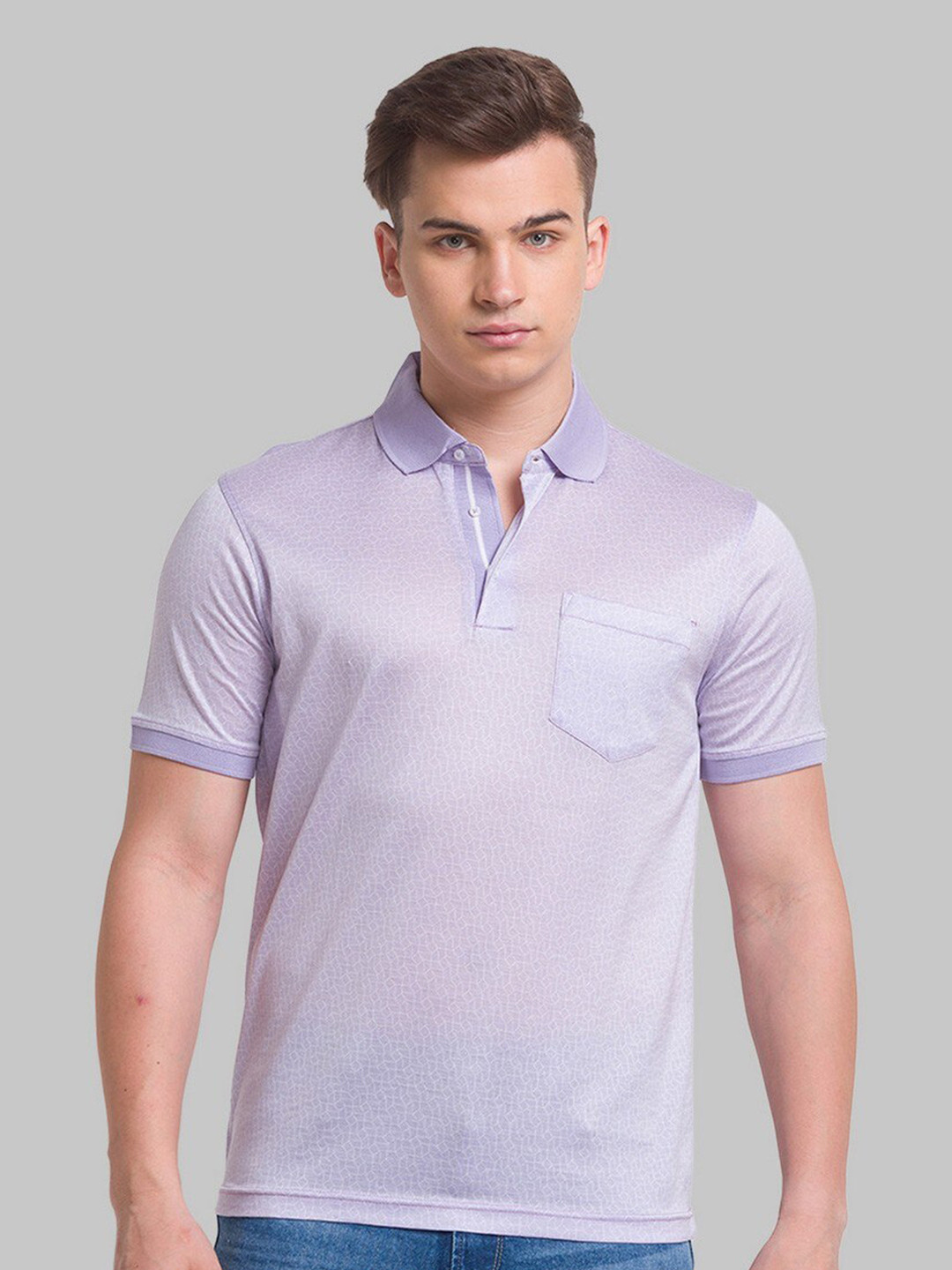 

Park Avenue Men Polo Collar Organic Cotton T-shirt, Purple