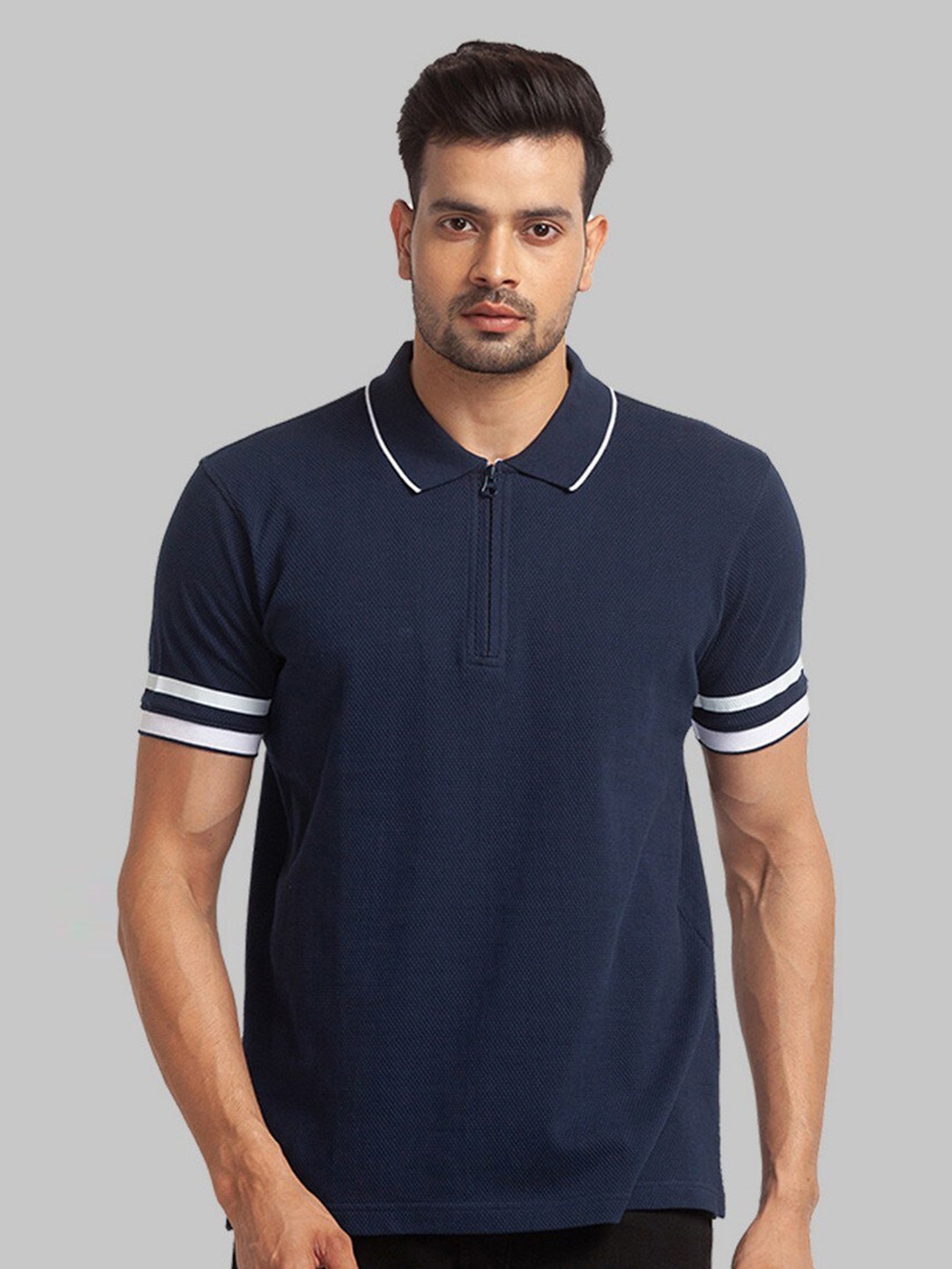 

Park Avenue Men Polo Collar Organic Cotton T-shirt, Blue