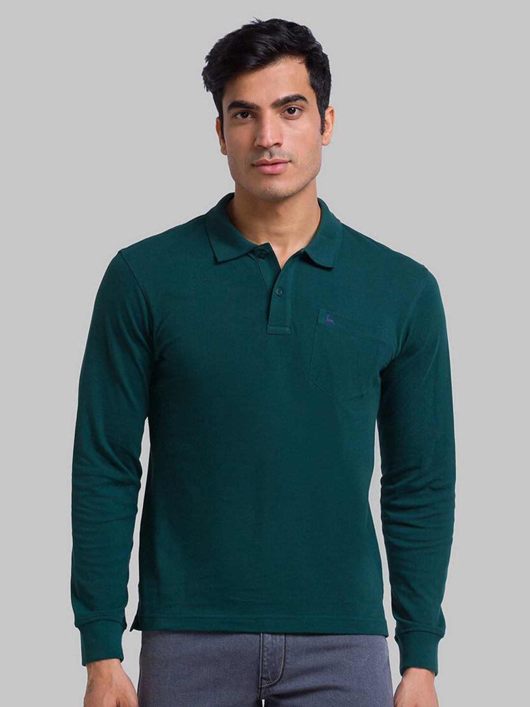 

Parx Men Green Polo Collar Organic Cotton T-shirt