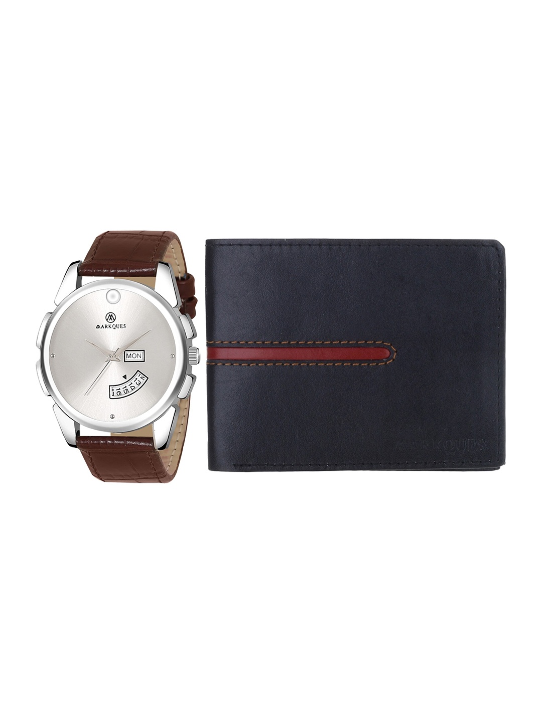 

MARKQUES Men Brown Solid Accessory Gift Set STV-770907 EXE-0107
