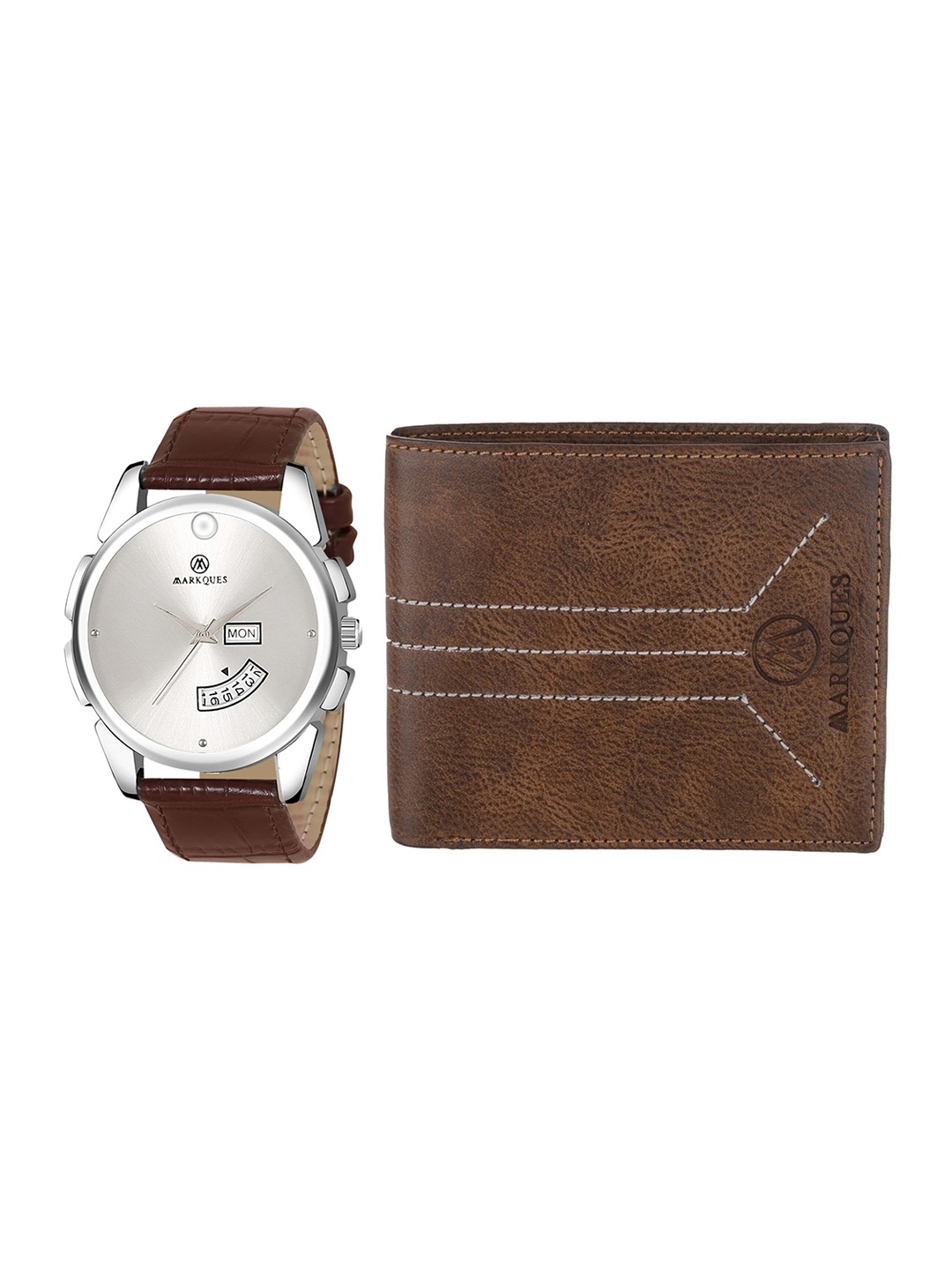 

MARKQUES Men Brown Solid Accessory Gift Set STV-770907 MIL-02, Multi