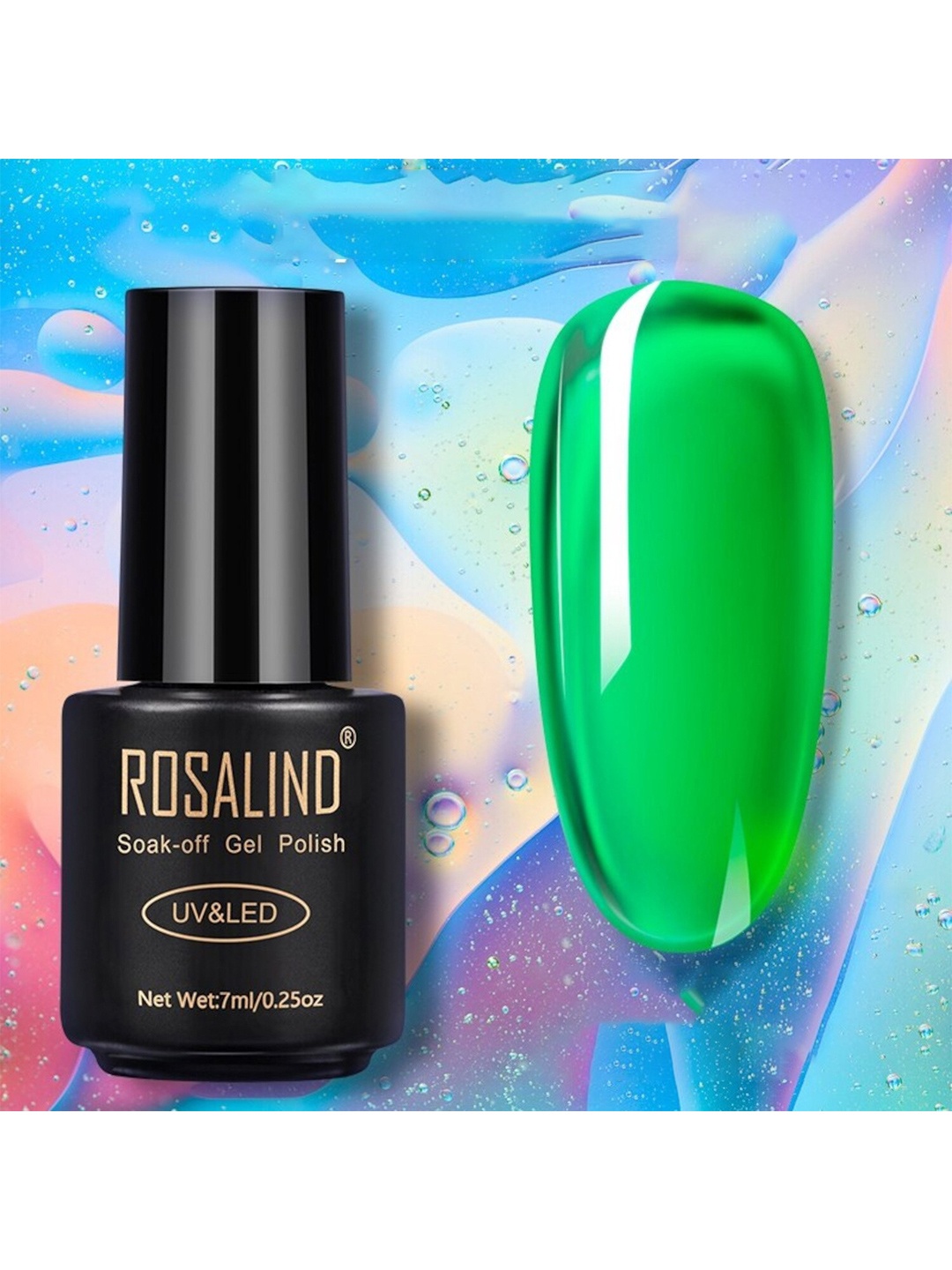 

ROSALIND UV & LED Soak-Off Long-Lasting Gel Nail Polish 7 ml -Shade-Q08, Green
