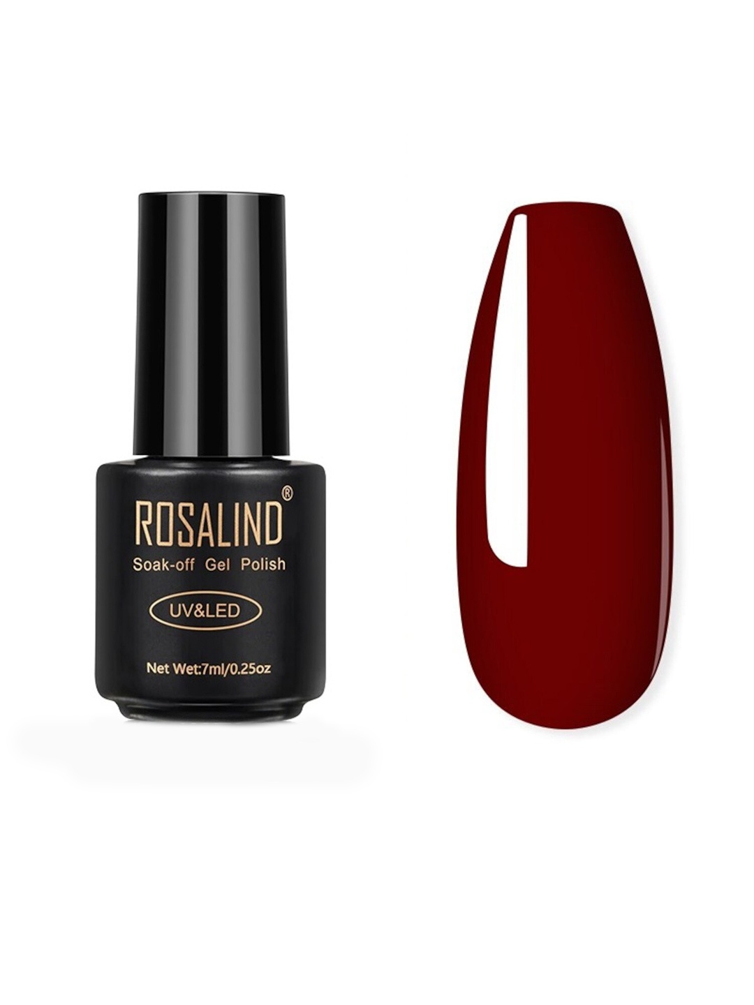 

ROSALIND Chip Resistant Soak-Off UV/LED Gel Varnish Nail Polish 7 ml - 2605, Maroon