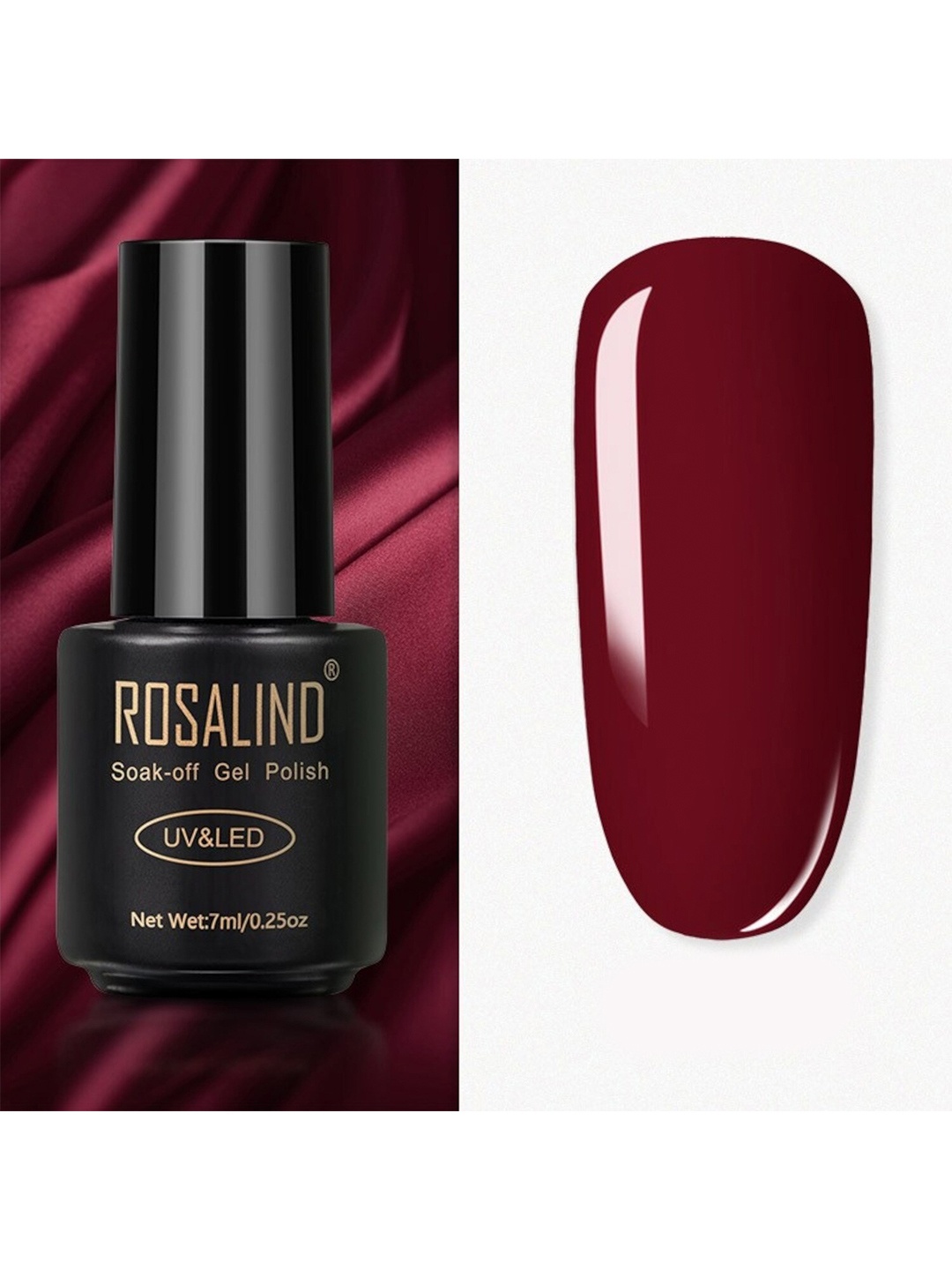 

ROSALIND UV & LED Soak-Off Long-Lasting Gel Nail Polish 7 ml -Shade-1369, Maroon