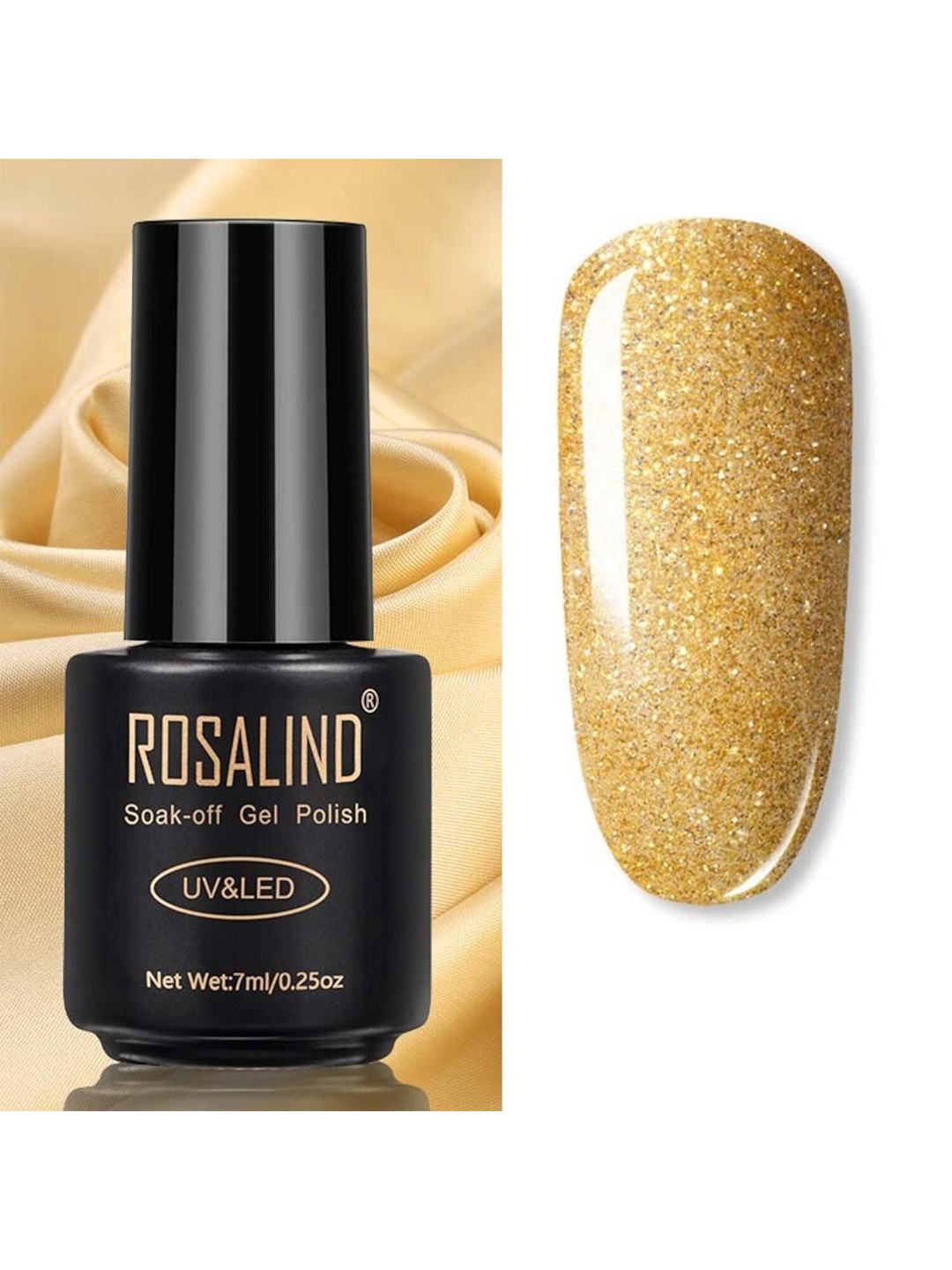 

ROSALIND UV & LED Soak-Off Long-Lasting Gel Nail Polish 7 ml -Shade-012, Gold