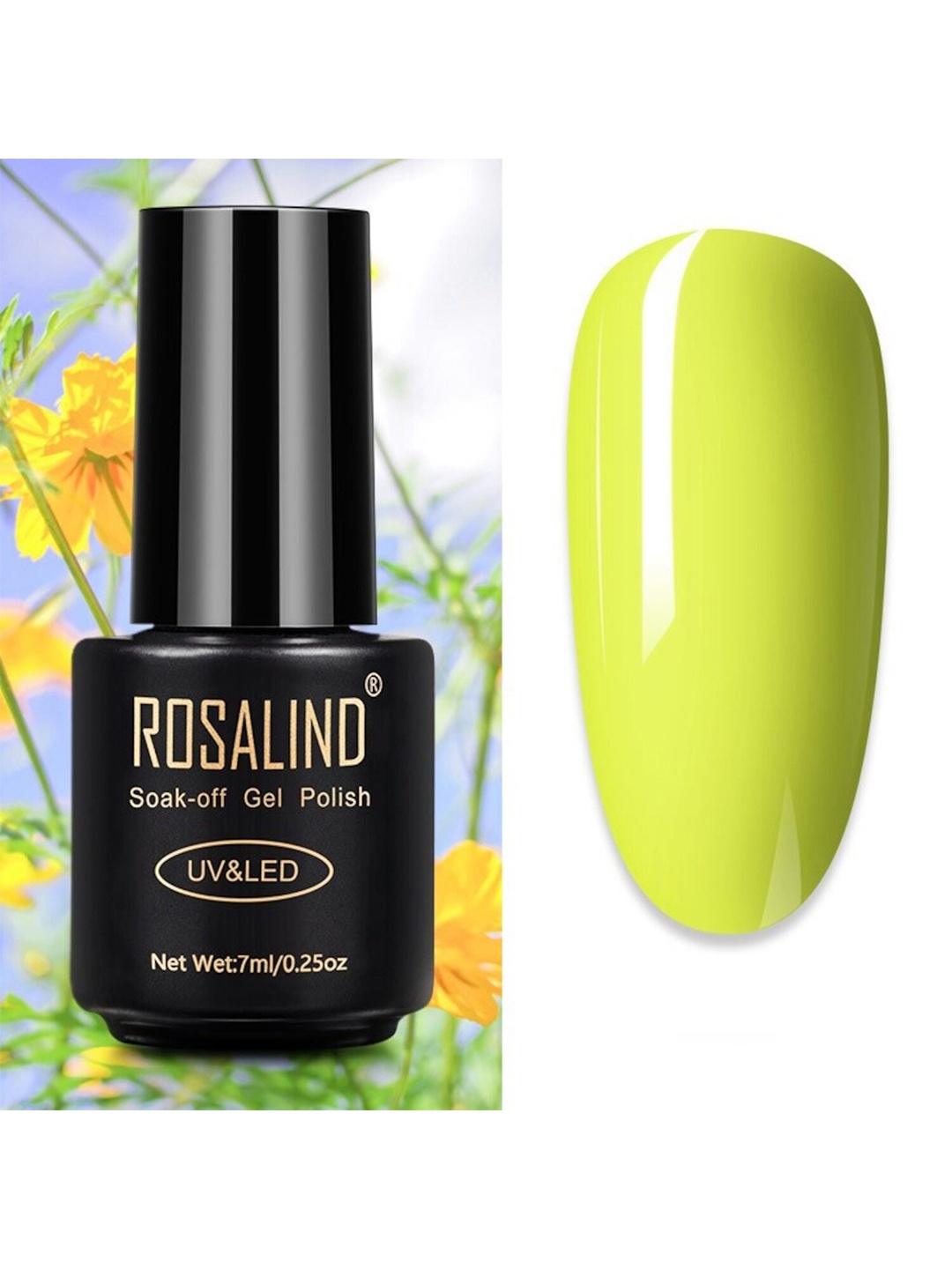 

ROSALIND UV & LED Soak-Off Long-Lasting Gel Nail Polish 7 ml - Shade-A606, Yellow