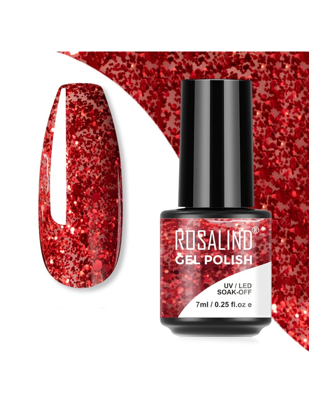 

ROSALIND UV & LED Soak-Off Long-Lasting Gel Nail Polish 7 ml -Shade-S019, Red