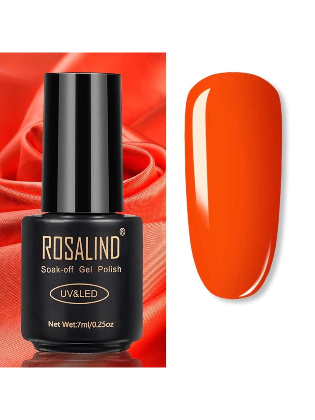 

ROSALIND UV & LED Soak-Off Long-Lasting Gel Nail Polish 7 ml - Shade-021, Orange