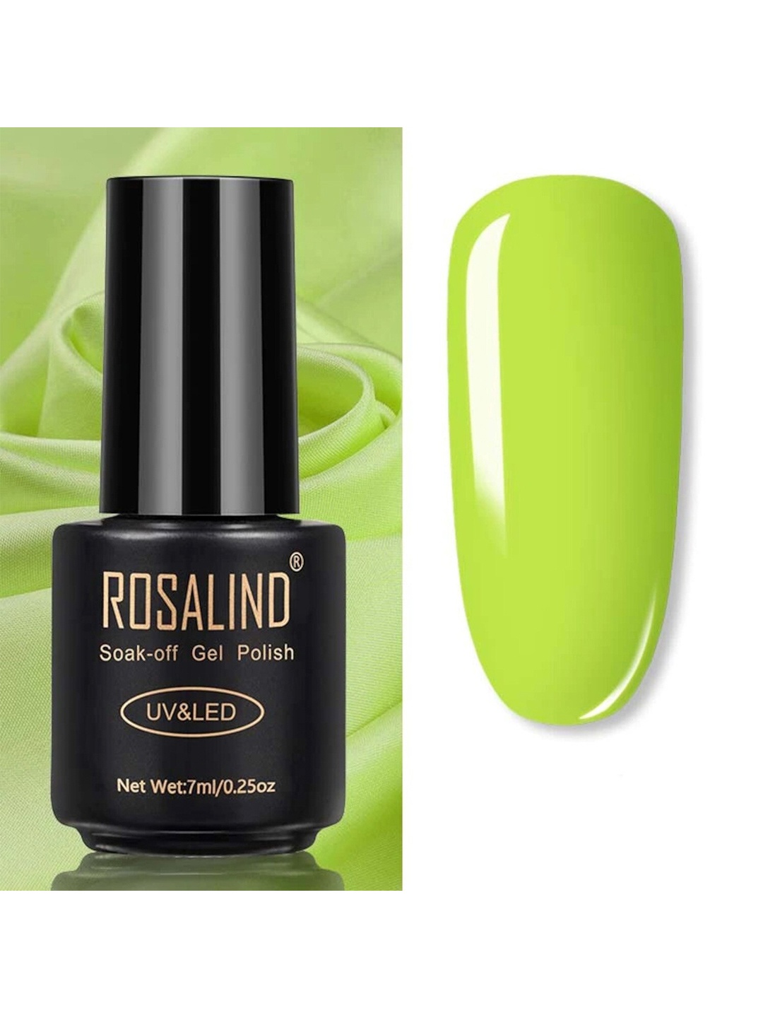 

ROSALIND UV & LED Soak-Off Long-Lasting Gel Nail Polish 7 ml -Shade-005, Lime green