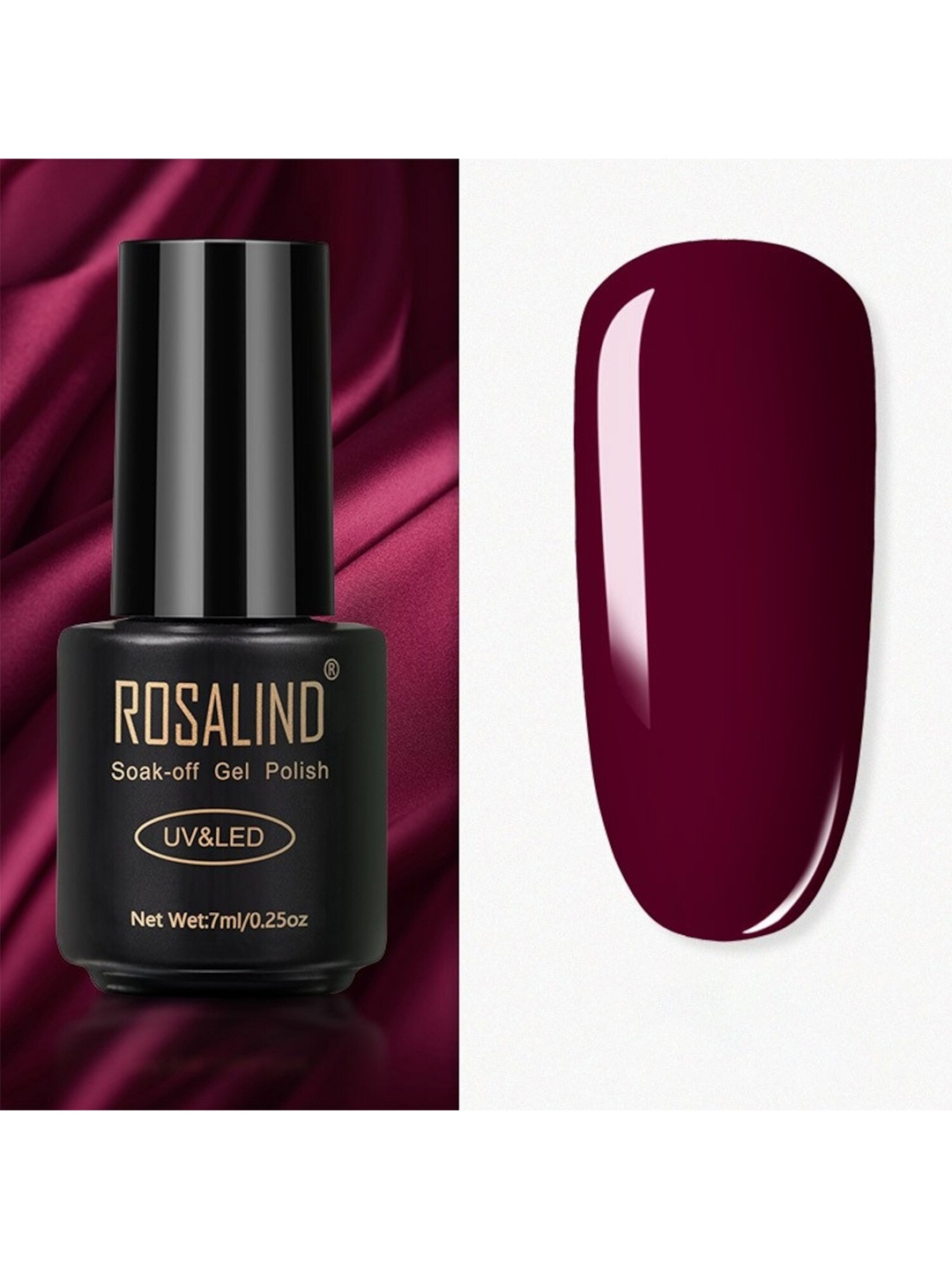 

ROSALIND UV & LED Soak-Off Long-Lasting Gel Nail Polish 7 ml - Shade-1336, Burgundy