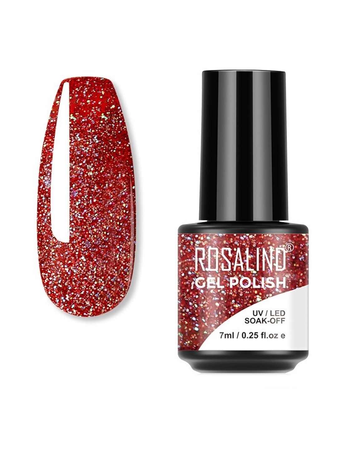 

ROSALIND Chip Resistant Soak-Off UV/LED Gel Varnish Nail Polish 7 ml - S018, Red