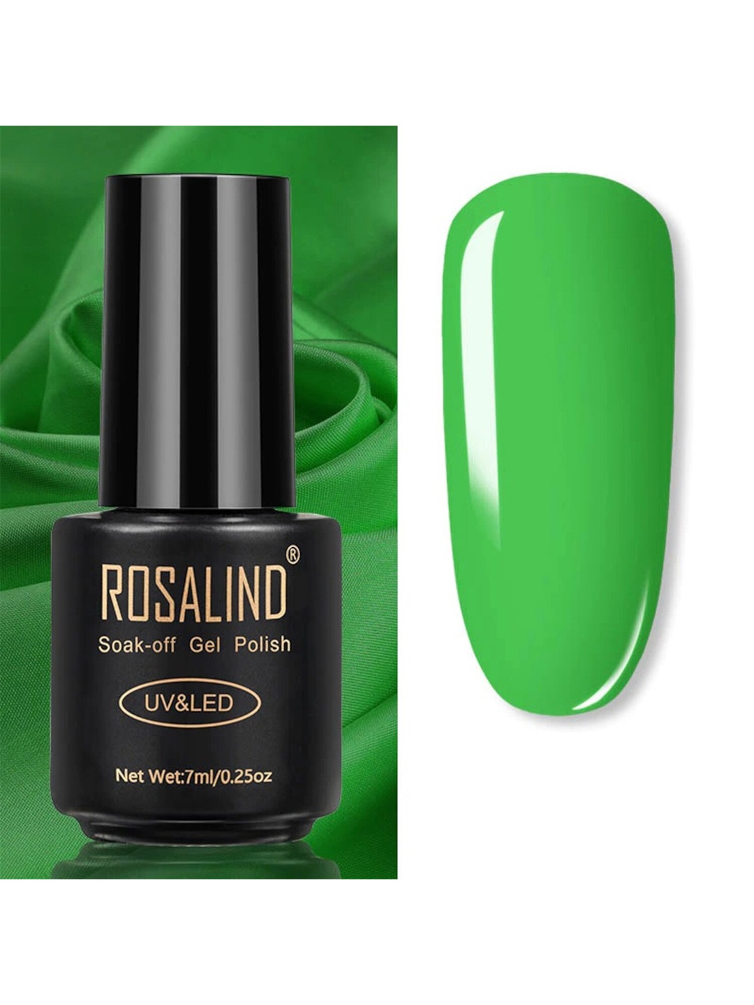 

ROSALIND UV & LED Soak-Off Long-Lasting Gel Nail Polish 7 ml - Shade-009, Green