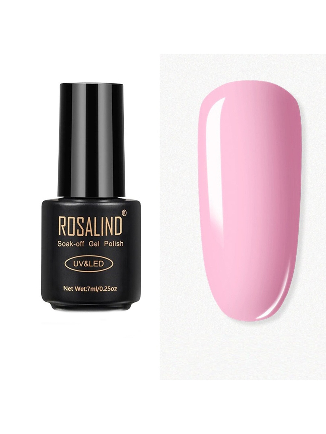 

ROSALIND Chip Resistant Soak-Off UV/LED Gel Varnish Nail Polish 7 ml - 2452, Pink