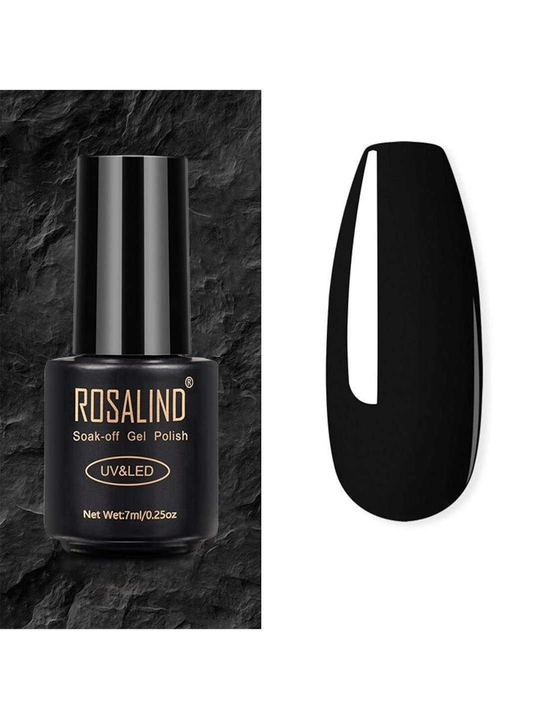 

ROSALIND UV & LED Soak-Off Long-Lasting Gel Nail Polish 7 ml -Shade-1348, Black