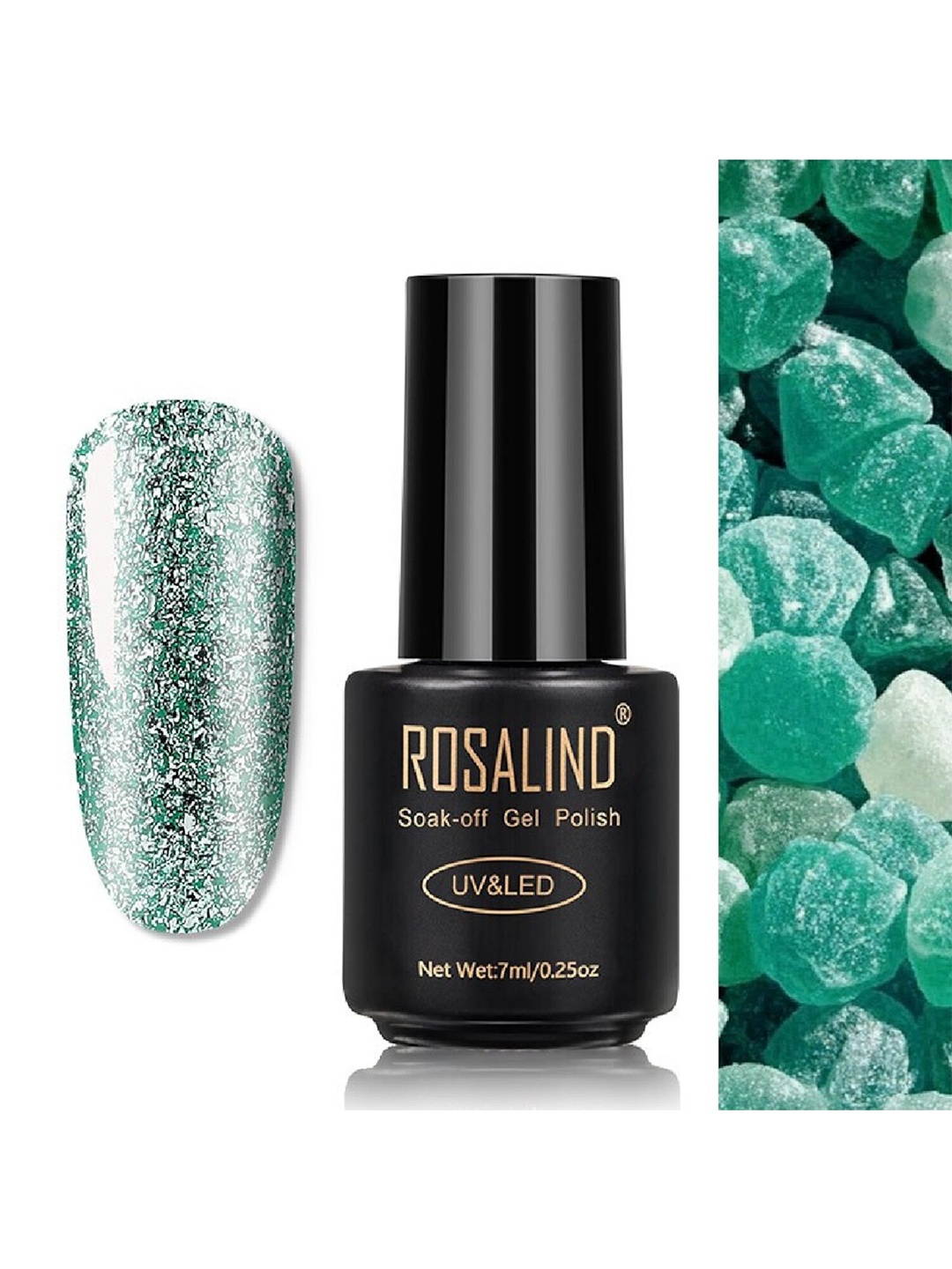 

ROSALIND UV & LED Soak-Off Long-Lasting Gel Nail Polish 7 ml - Shade-A386, Teal