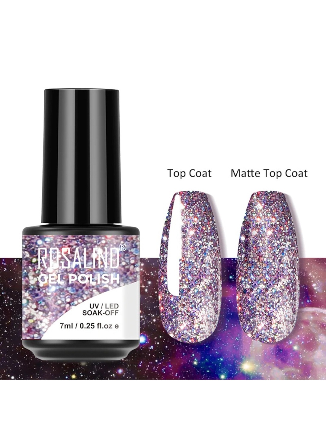 

ROSALIND UV & LED Soak-Off Long-Lasting Gel Nail Polish 7 ml - Shade-S024, Purple