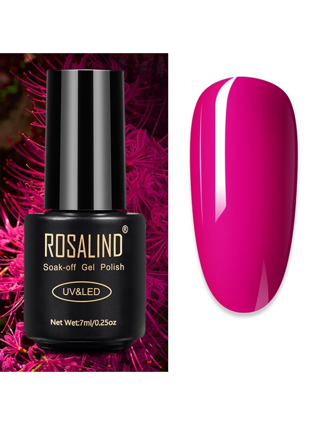 

ROSALIND UV & LED Soak-Off Long-Lasting Gel Nail Polish 7 ml -Shade-A603, Pink