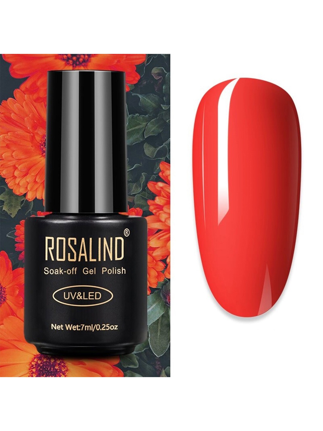 

ROSALIND UV & LED Soak-Off Long-Lasting Gel Nail Polish 7 ml -Shade-A604, Orange