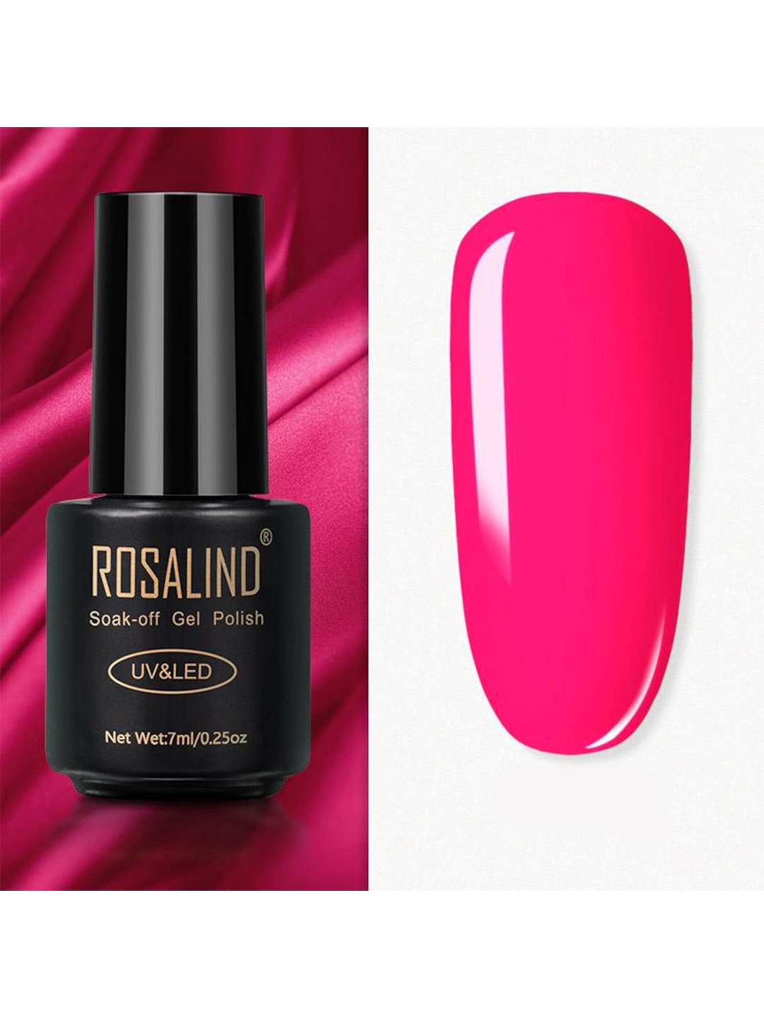 

ROSALIND UV & LED Soak-Off Long-Lasting Gel Nail Polish 7 ml -Shade-1462, Pink
