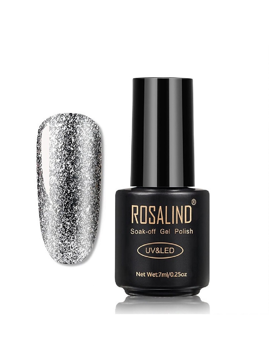 

ROSALIND Soak Off UV & LED Gel Nail Polish 7ml - Shade A394, Silver