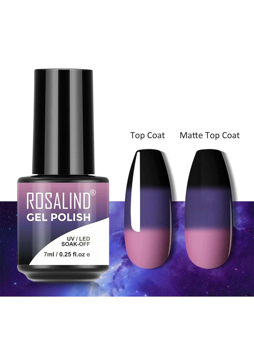

ROSALIND UV & LED Soak-Off Long-Lasting Gel Nail Polish 7 ml - Shade-S076, Pink