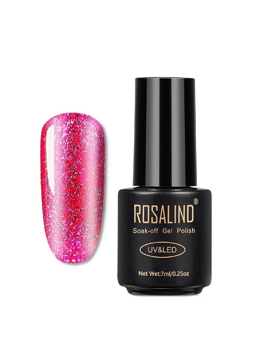 

ROSALIND Chip Resistant Soak-Off UV/LED Gel Varnish Nail Polish 7 ml - A398, Pink