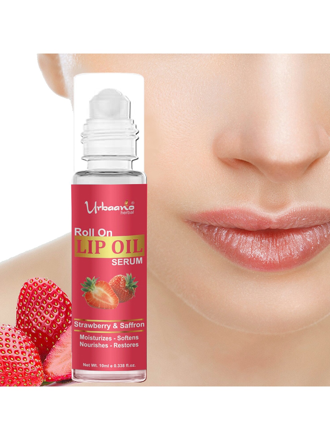 

Urbaano Herbal Strawberry Roll On Lip Oil Serum 10 ml, Nude