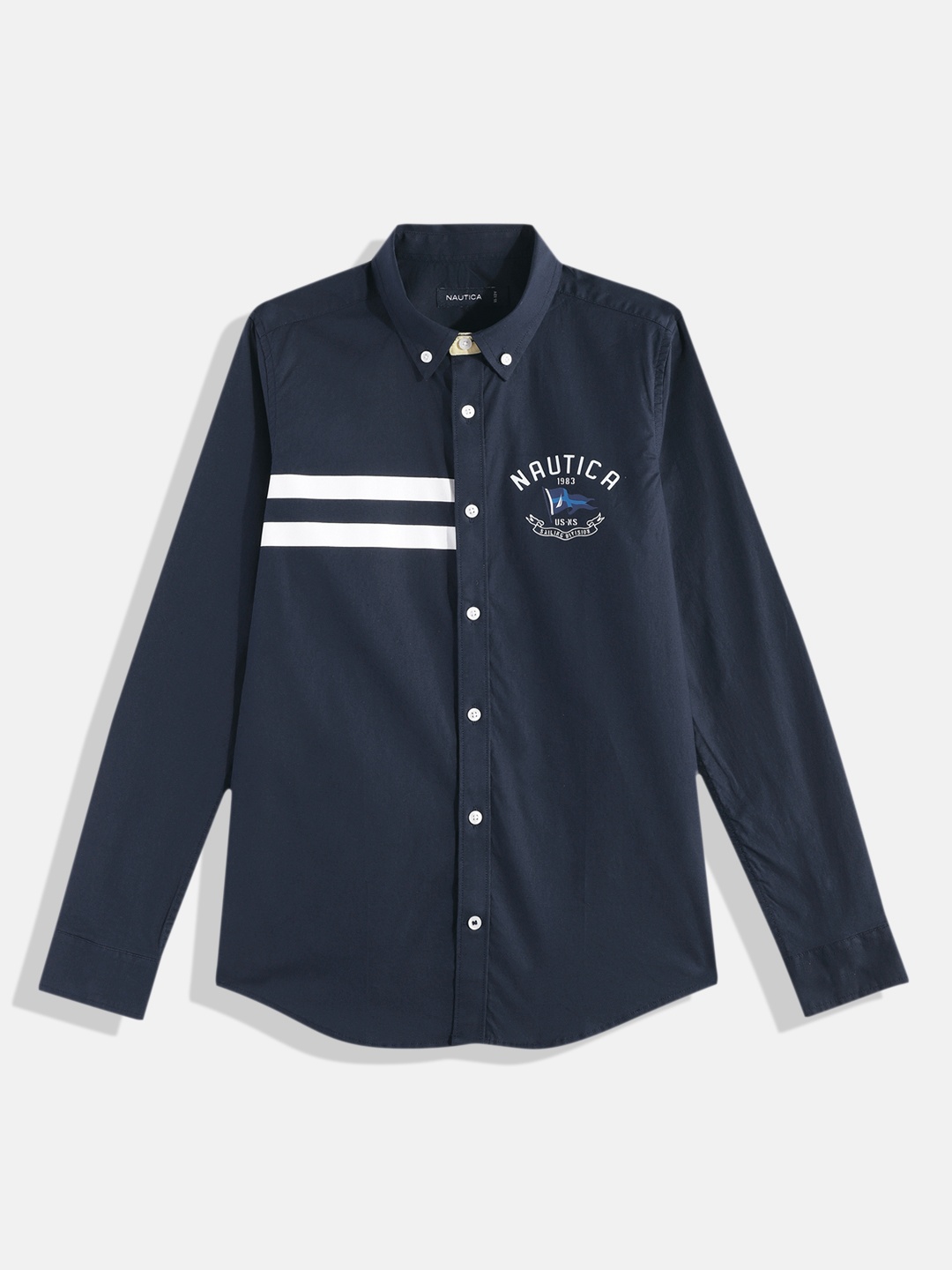 

Nautica Boys Printed Casual Shirt, Navy blue