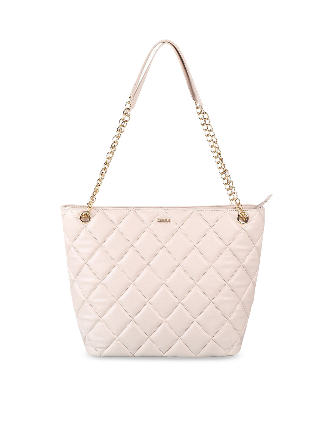 

Mochi Women Beige Textured PU Oversized Structured Handbags