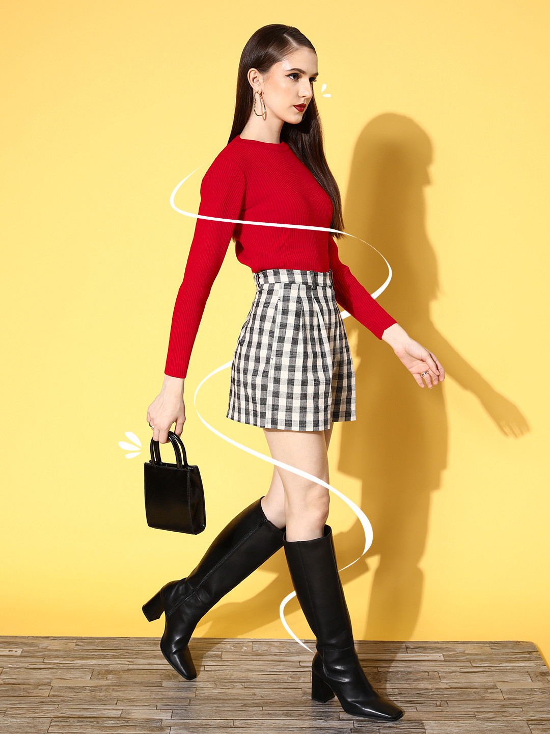 

Berrylush Women Red Solid Knits Bits Sweater