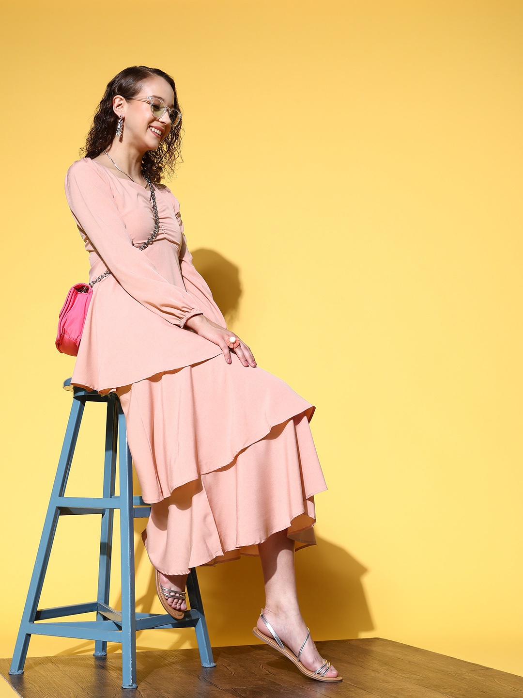 

Berrylush Women Pink Solid Vacay Attire