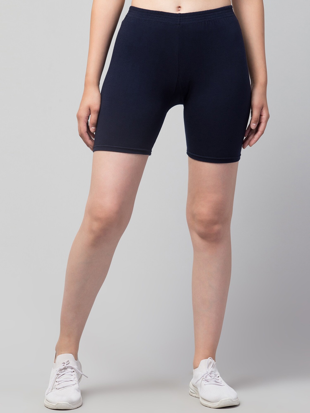 

Apraa & Parma Women Slim Fit Pure Cotton Cycling Sports Shorts, Navy blue