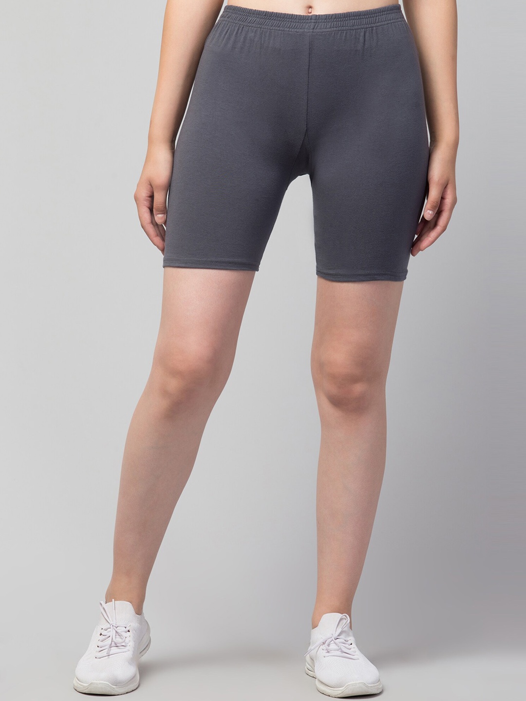 

Apraa & Parma Women Slim Fit Pure Cotton Cycling Sports Shorts, Grey