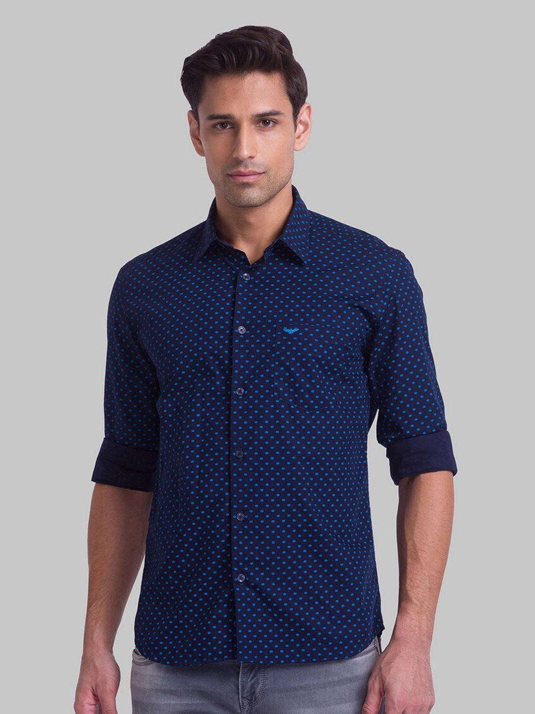 

Park Avenue Men Blue Slim Fit Printed Casual Shirt