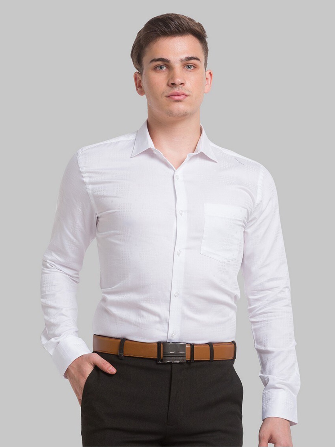 Park Avenue Men White Slim Fit Formal Shirts