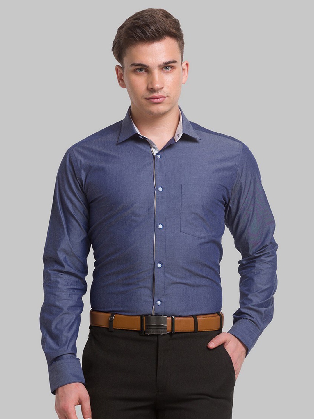 

Park Avenue Men Blue Slim Fit Formal Shirt