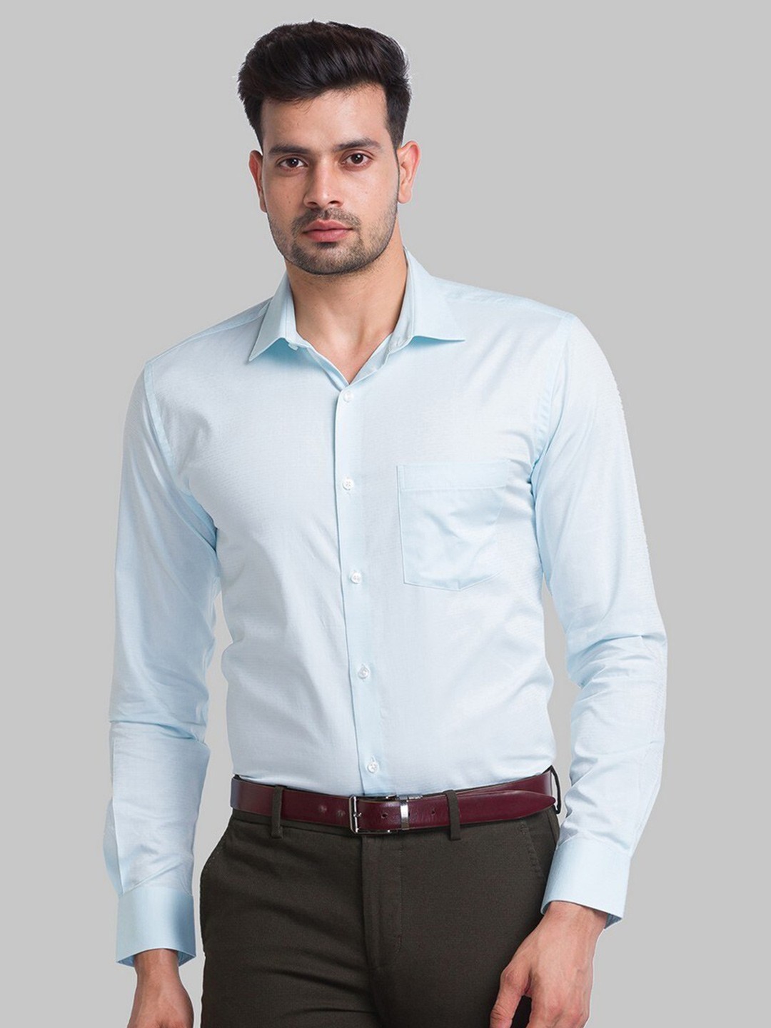

Park Avenue Men Blue Structure Slim Fit Formal Shirts