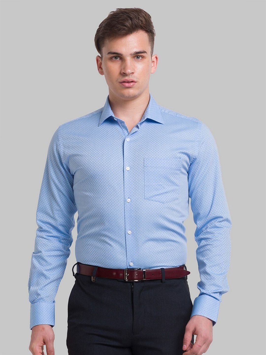 

Park Avenue Men Blue Slim Fit Organic Cotton Formal Shirt
