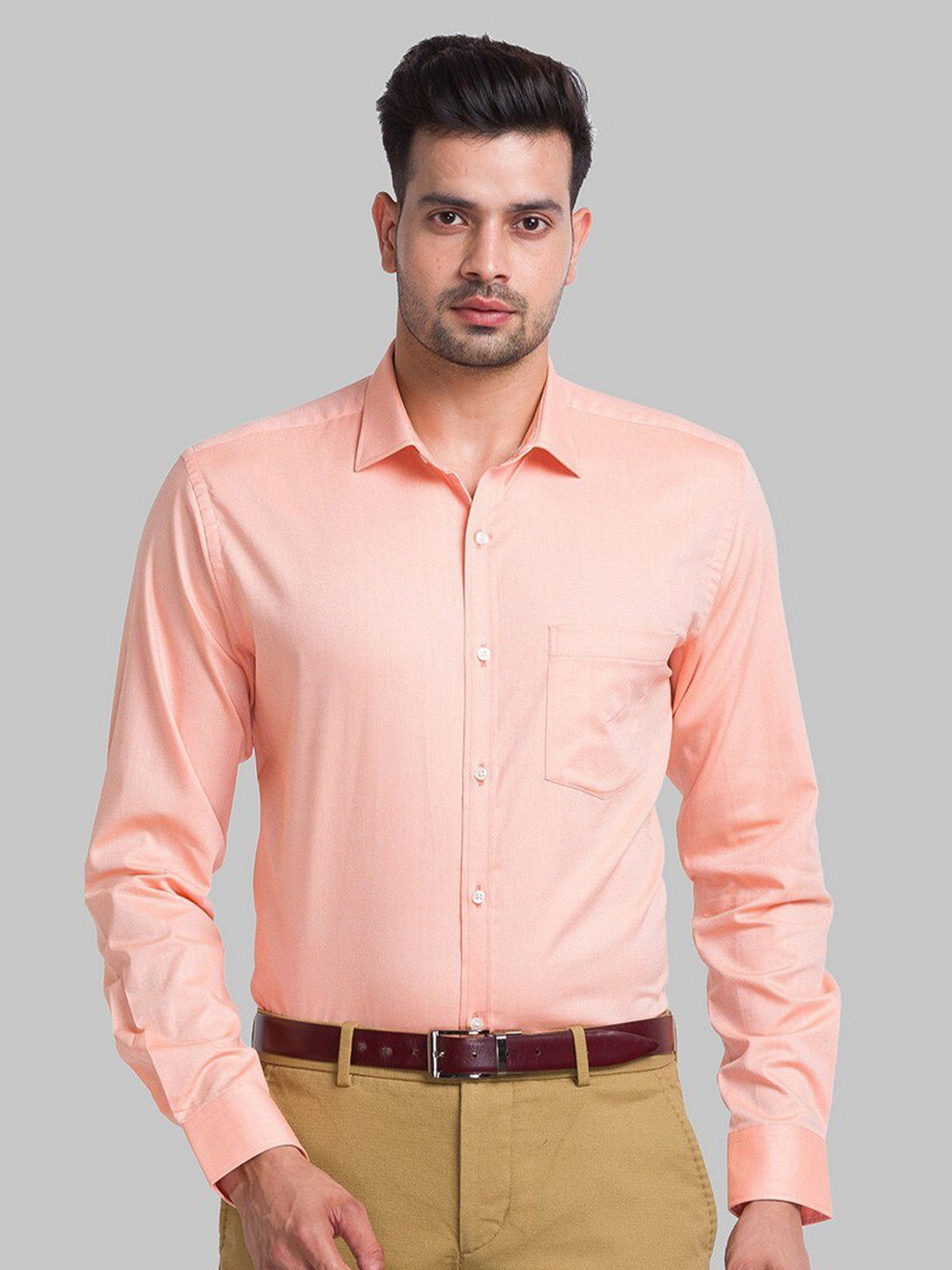 

Park Avenue Slim Fit Organic Cotton Formal Shirt, Peach